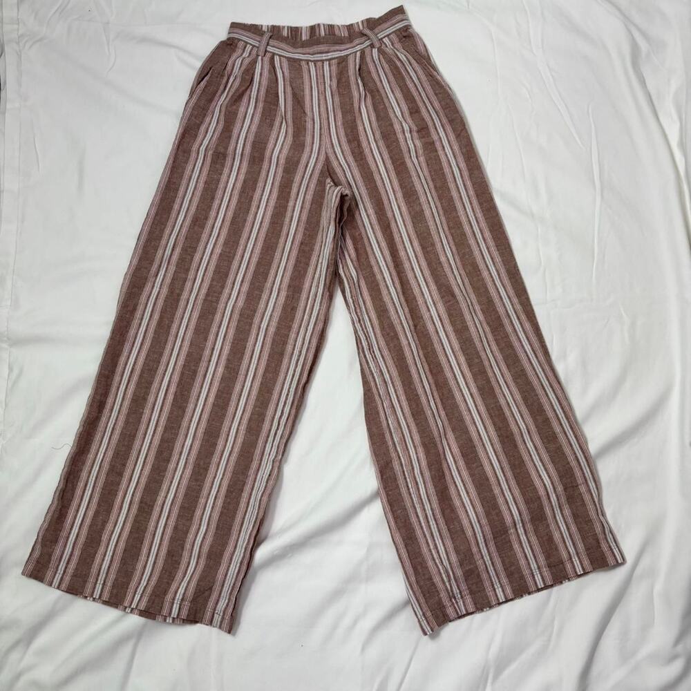 American Eagle pinky brown striped wide leg pants